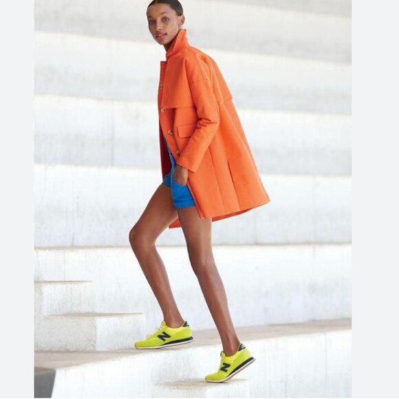 J. Crew Orange Twill Swing Trench Coat Jacket Size 2 - Picture 7 of 15